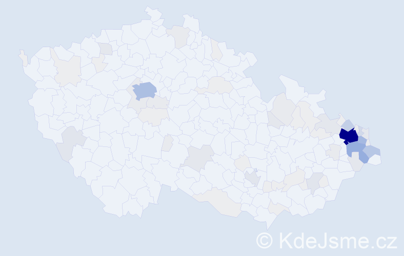 Příjmení: 'Tomisová', počet výskytů 292 v celé ČR