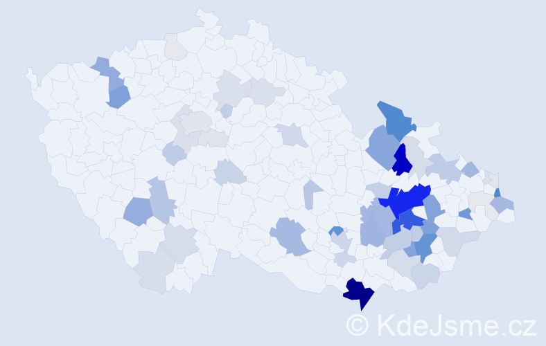 Příjmení: 'Skoupil', počet výskytů 239 v celé ČR