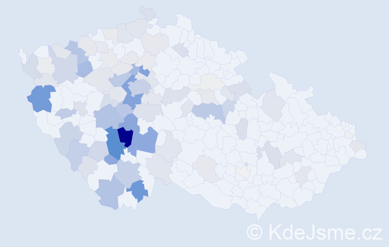 Příjmení: 'Mára', počet výskytů 406 v celé ČR