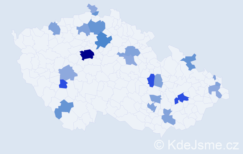 Příjmení: 'Čelko', počet výskytů 63 v celé ČR