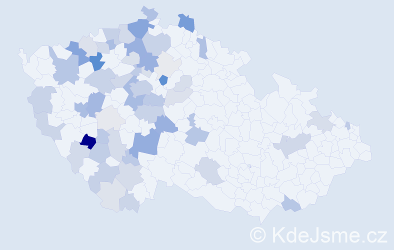 Příjmení: 'Poustka', počet výskytů 227 v celé ČR