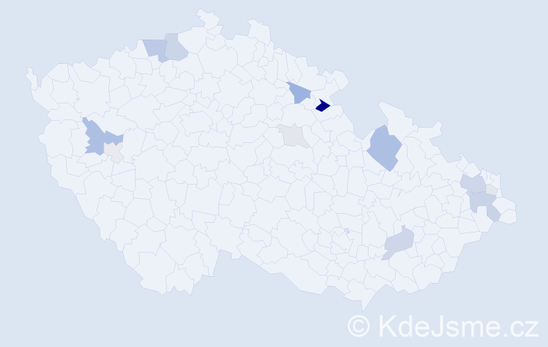 Příjmení: 'Kufel', počet výskytů 36 v celé ČR