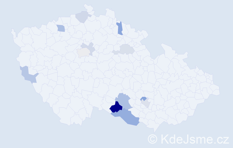 Příjmení: 'Černovická', počet výskytů 22 v celé ČR