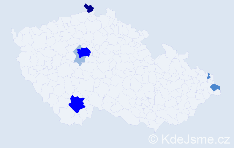 Příjmení: 'Kolarová', počet výskytů 15 v celé ČR