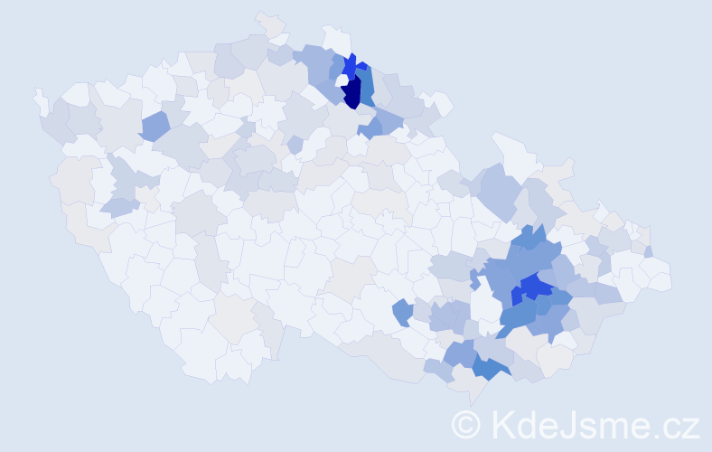 Příjmení: 'Nesvadba', počet výskytů 717 v celé ČR