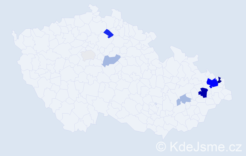Příjmení: 'Dutko', počet výskytů 26 v celé ČR