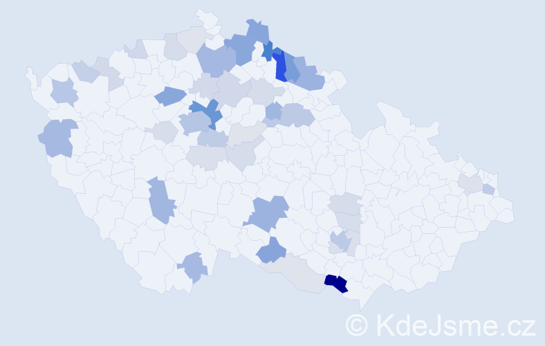 Příjmení: 'Lauer', počet výskytů 135 v celé ČR