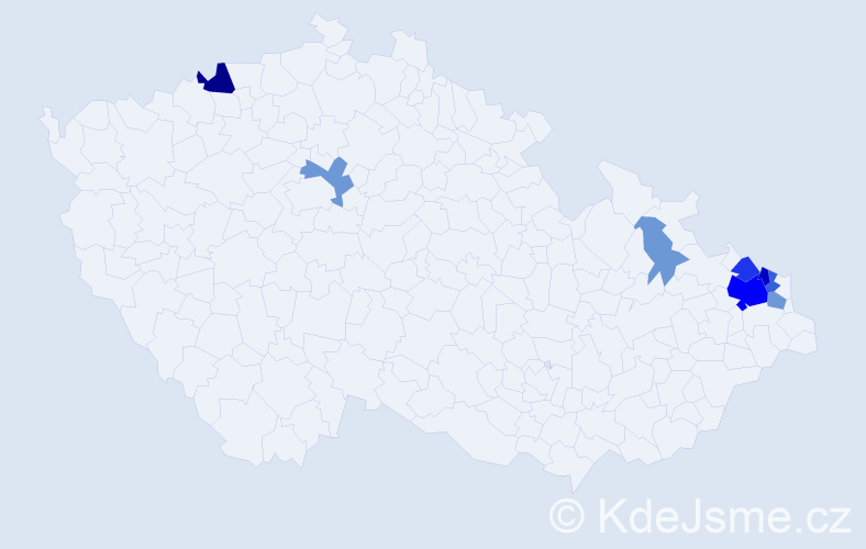 Příjmení: 'Hebda', počet výskytů 26 v celé ČR