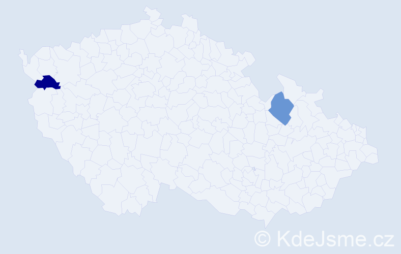 Příjmení: 'Kertica', počet výskytů 2 v celé ČR