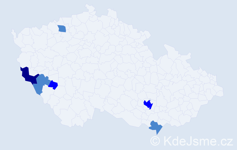 Příjmení: 'Khuong', počet výskytů 10 v celé ČR