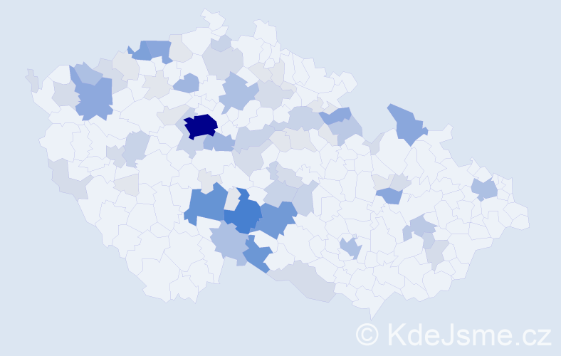 Příjmení: 'Kejval', počet výskytů 254 v celé ČR