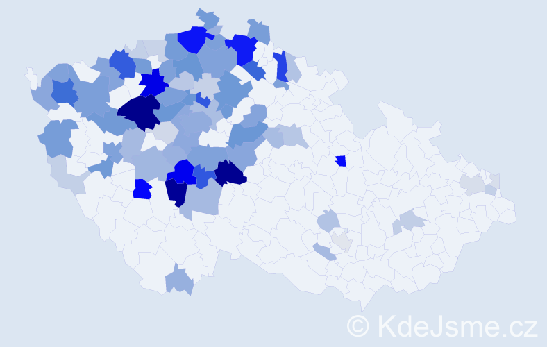 Příjmení: 'Houdová', počet výskytů 307 v celé ČR