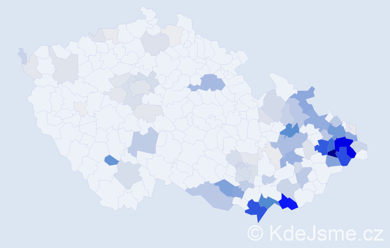Příjmení: 'Švrčková', počet výskytů 403 v celé ČR