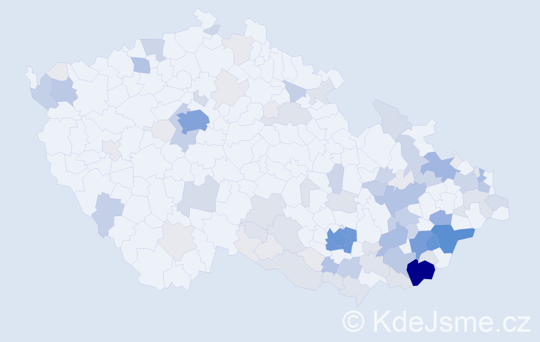 Příjmení: 'Tomanec', počet výskytů 370 v celé ČR