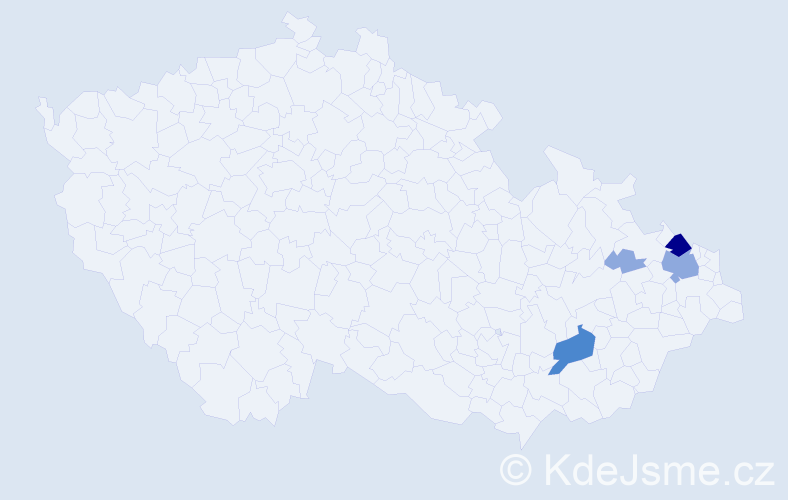 Příjmení: 'Steppková', počet výskytů 9 v celé ČR