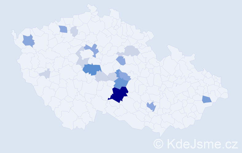 Příjmení: 'Šejstalová', počet výskytů 48 v celé ČR
