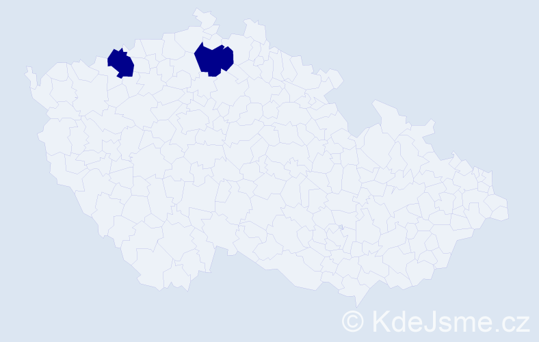 Příjmení: 'Kroner', počet výskytů 2 v celé ČR