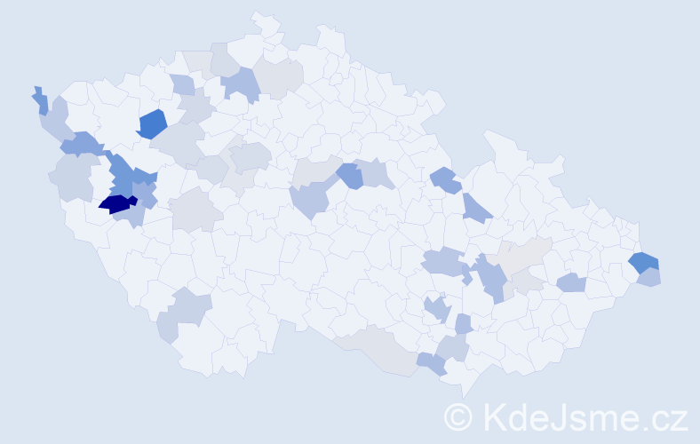 Příjmení: 'Wilhelmová', počet výskytů 106 v celé ČR