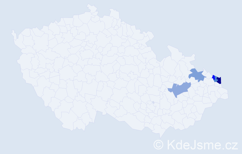 Příjmení: 'Vyslucha', počet výskytů 7 v celé ČR