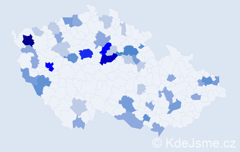 Příjmení: 'Kardoš', počet výskytů 124 v celé ČR