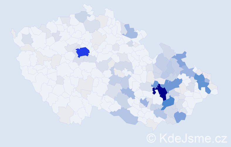 Příjmení: 'Krčová', počet výskytů 521 v celé ČR