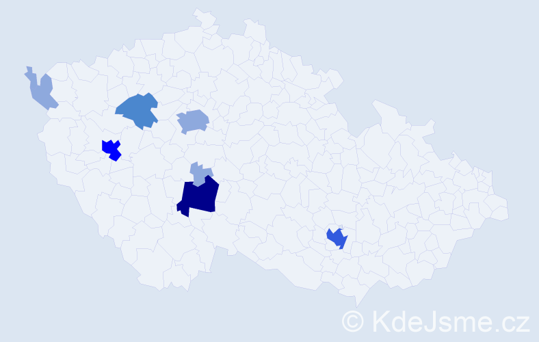 Příjmení: 'Dařenová', počet výskytů 18 v celé ČR
