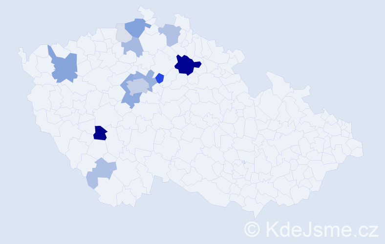 Příjmení: 'Mazáčková', počet výskytů 52 v celé ČR