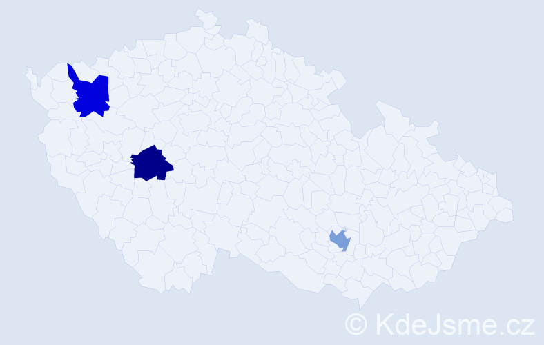 Příjmení: 'Ledín', počet výskytů 3 v celé ČR