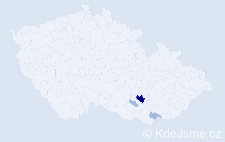 Příjmení: 'Porubanová', počet výskytů 6 v celé ČR