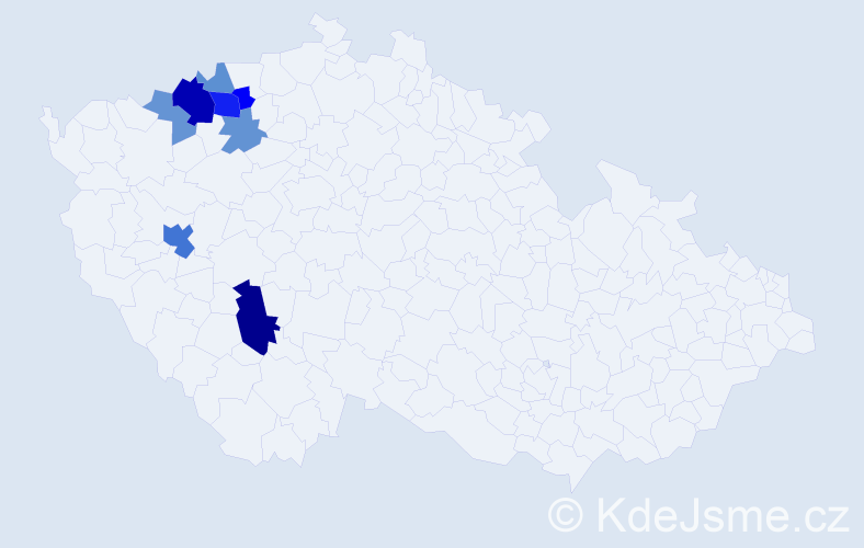 Příjmení: 'Brožkovec', počet výskytů 18 v celé ČR