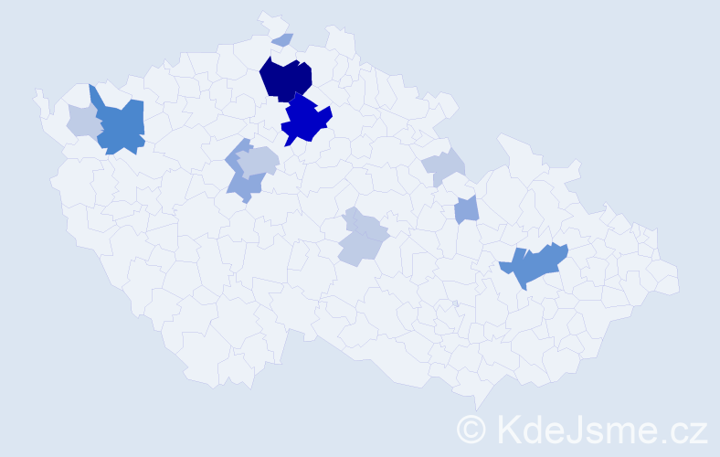 Příjmení: 'Flusek', počet výskytů 39 v celé ČR
