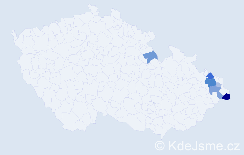 Příjmení: 'Kolasa', počet výskytů 17 v celé ČR