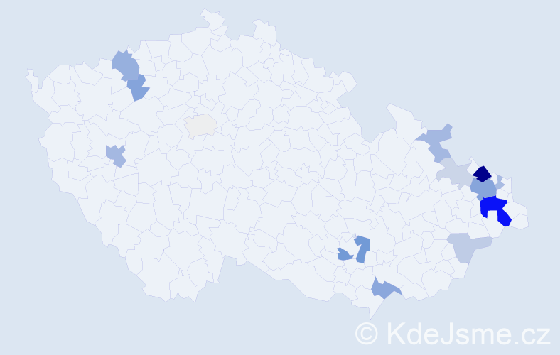 Příjmení: 'Pecuchová', počet výskytů 39 v celé ČR