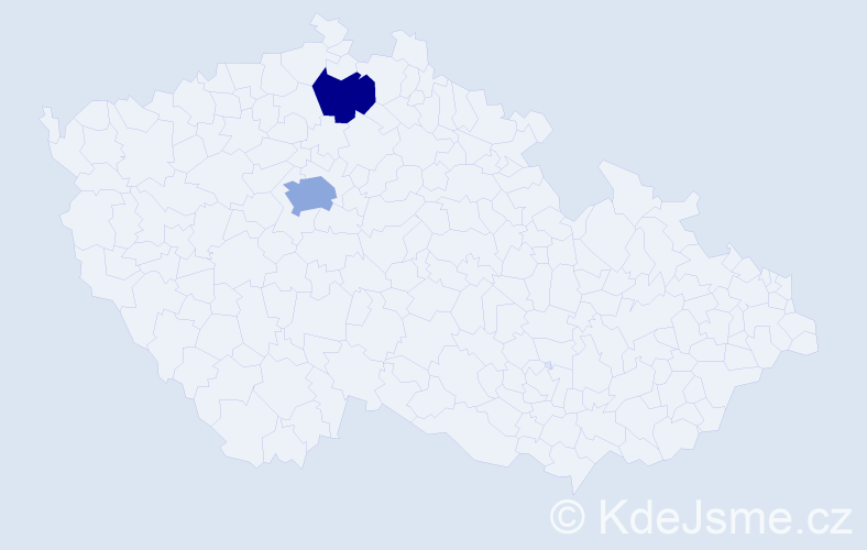 Příjmení: 'Dent', počet výskytů 3 v celé ČR