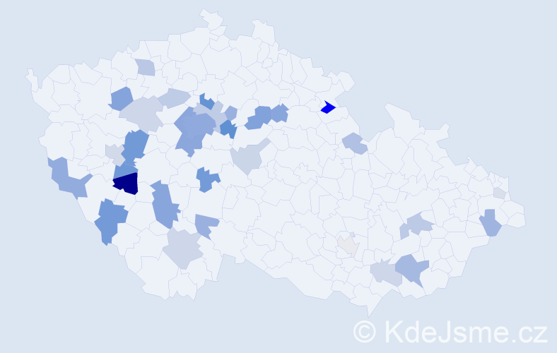 Příjmení: 'Kec', počet výskytů 90 v celé ČR