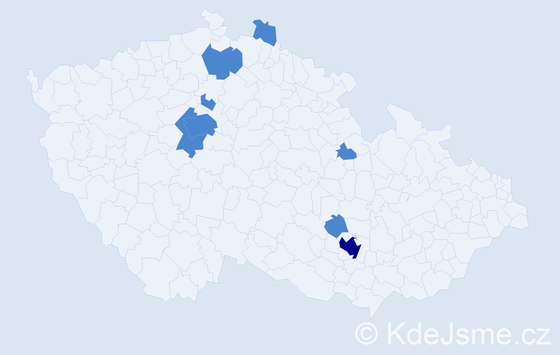 Příjmení: 'Polavková', počet výskytů 10 v celé ČR