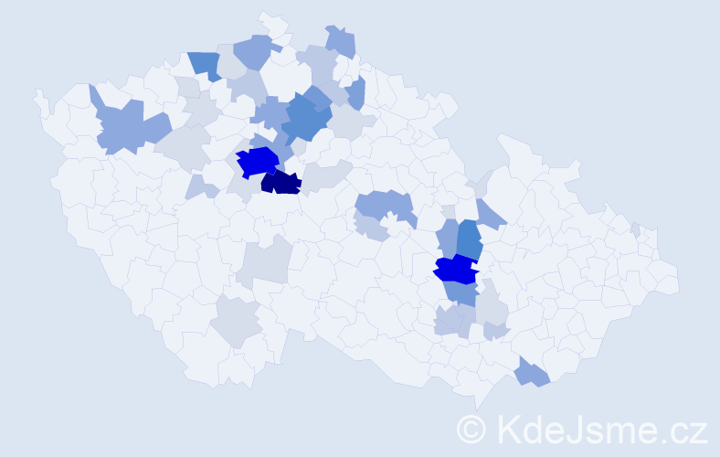 Příjmení: 'Dražil', počet výskytů 157 v celé ČR