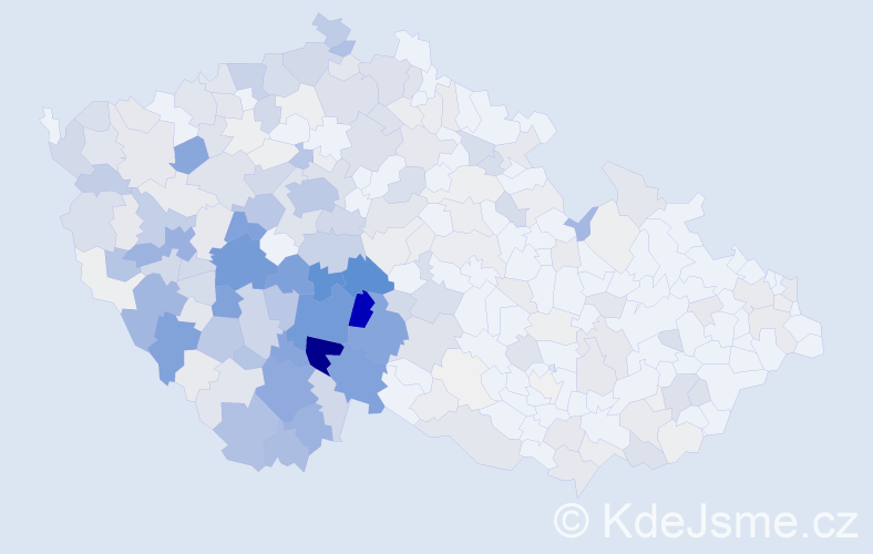 Příjmení: 'Míka', počet výskytů 1307 v celé ČR