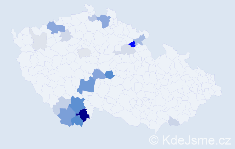 Příjmení: 'Kordina', počet výskytů 80 v celé ČR