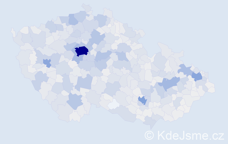 Příjmení: 'Král', počet výskytů 10004 v celé ČR