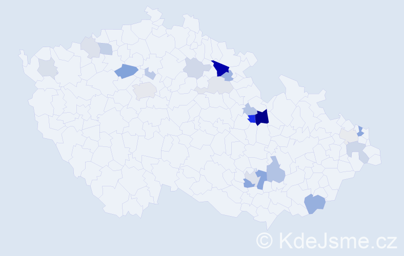 Příjmení: 'Helbich', počet výskytů 54 v celé ČR