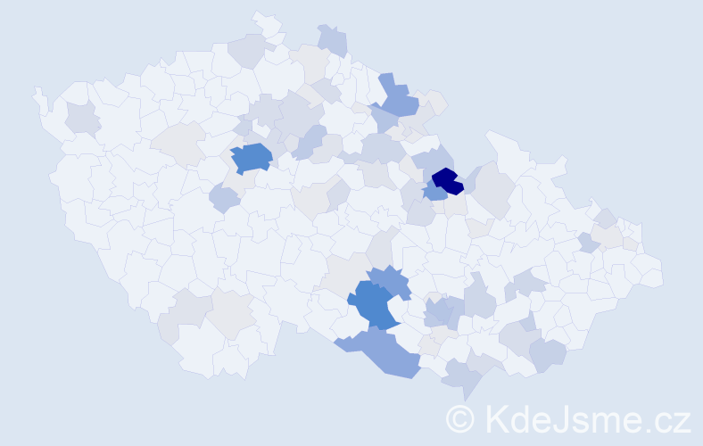 Příjmení: 'Mikyska', počet výskytů 325 v celé ČR