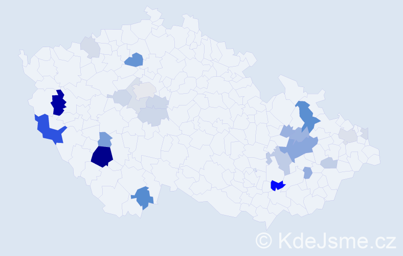 Příjmení: 'Bambásková', počet výskytů 58 v celé ČR