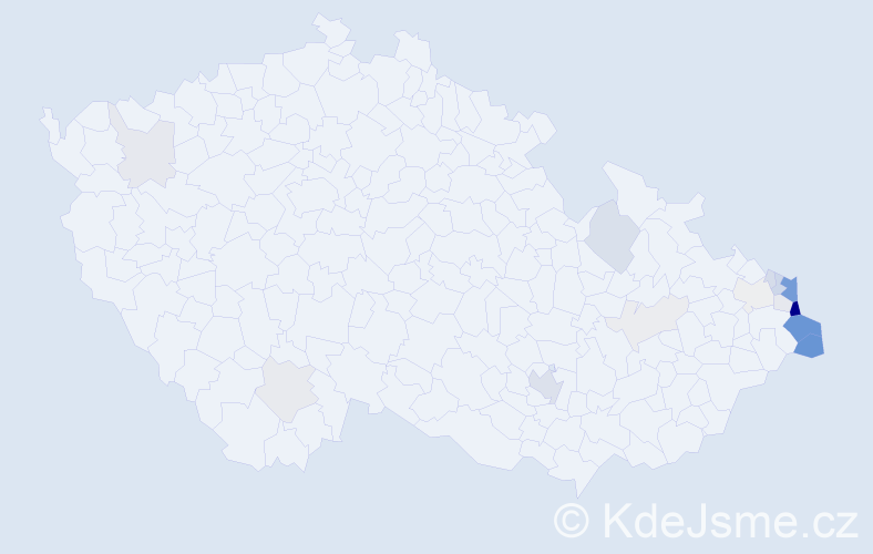 Příjmení: 'Tomanek', počet výskytů 62 v celé ČR