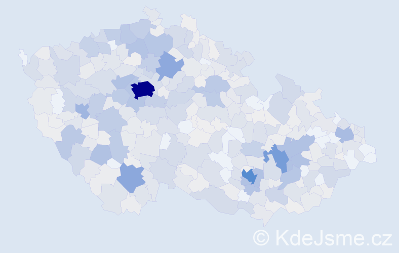 Příjmení: 'Kroupa', počet výskytů 2727 v celé ČR