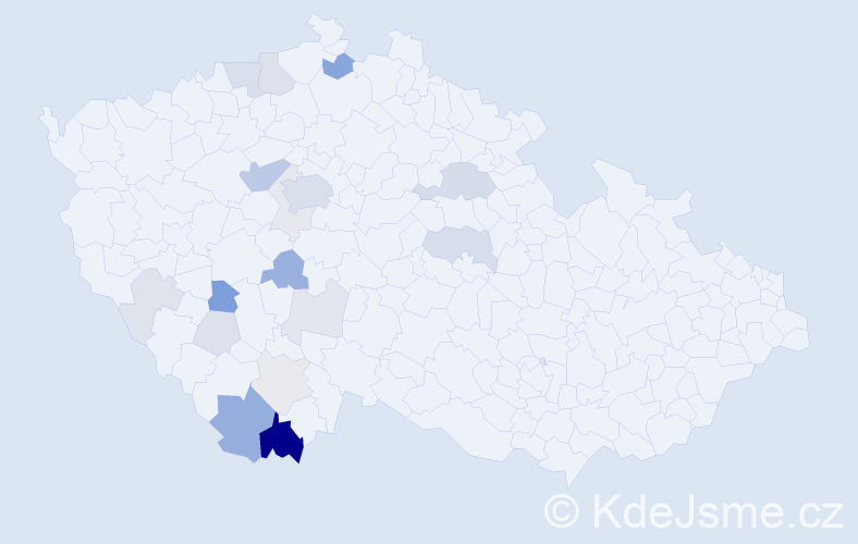 Příjmení: 'Kyslíková', počet výskytů 56 v celé ČR
