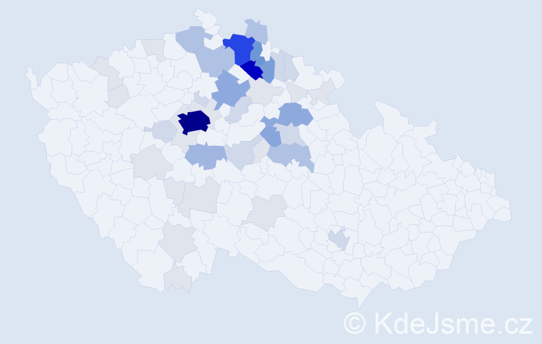 Příjmení: 'Nejedlová', počet výskytů 181 v celé ČR