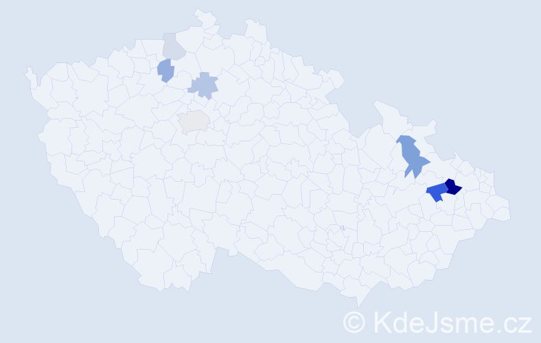 Příjmení: 'Rubač', počet výskytů 14 v celé ČR