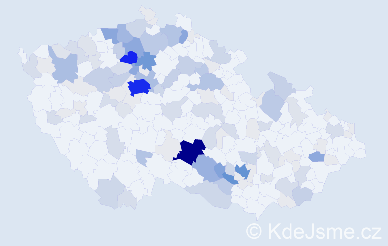 Příjmení: 'Došek', počet výskytů 504 v celé ČR