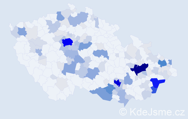 Příjmení: 'Psota', počet výskytů 475 v celé ČR